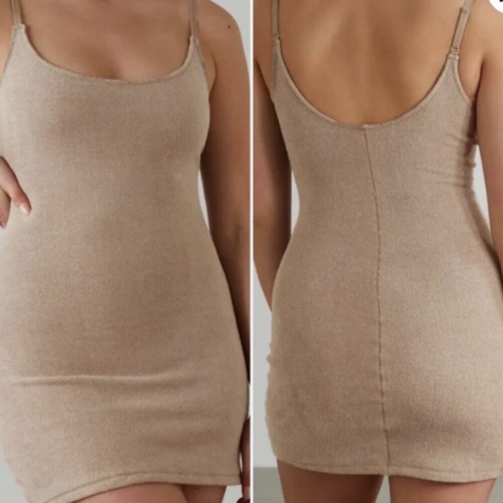 SKIMS Neutral Brown Taupe Terry Cloth Mini Dress Plus Size 2X Beach Vacation